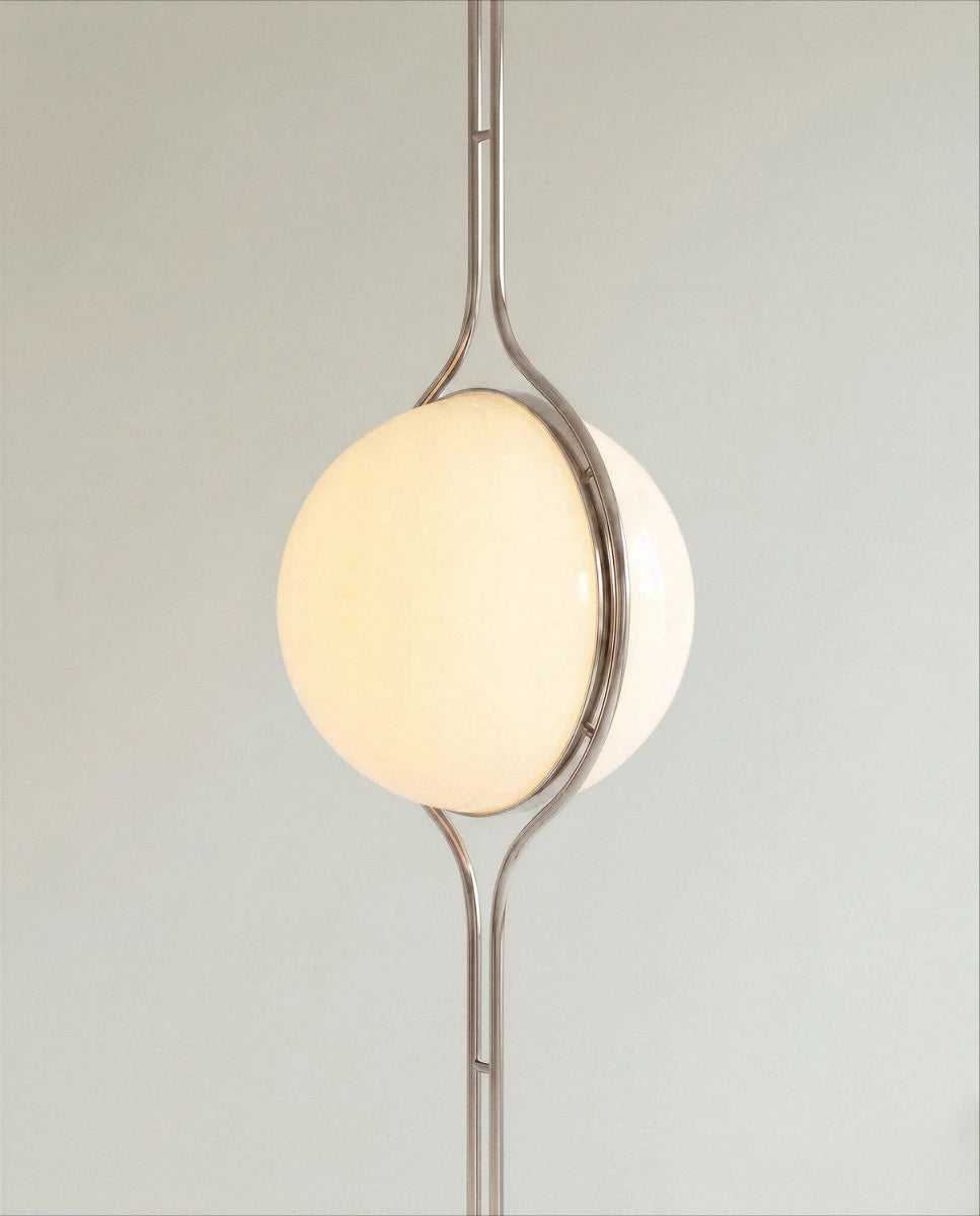 Lampadaire du sol au plafond en métal Pelvaro au style du milieu du siècle