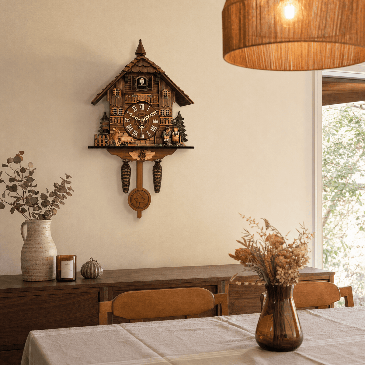 Horloge à coucou à pendule en MDF alpin Brenvika
