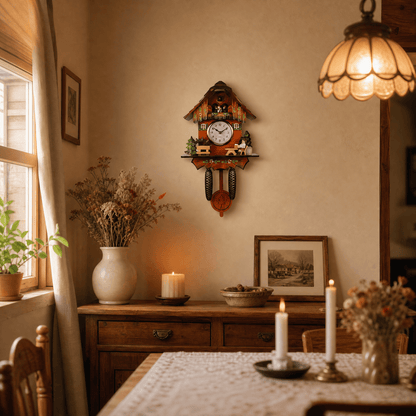 Horloge à coucou rustique en bois Corlinda