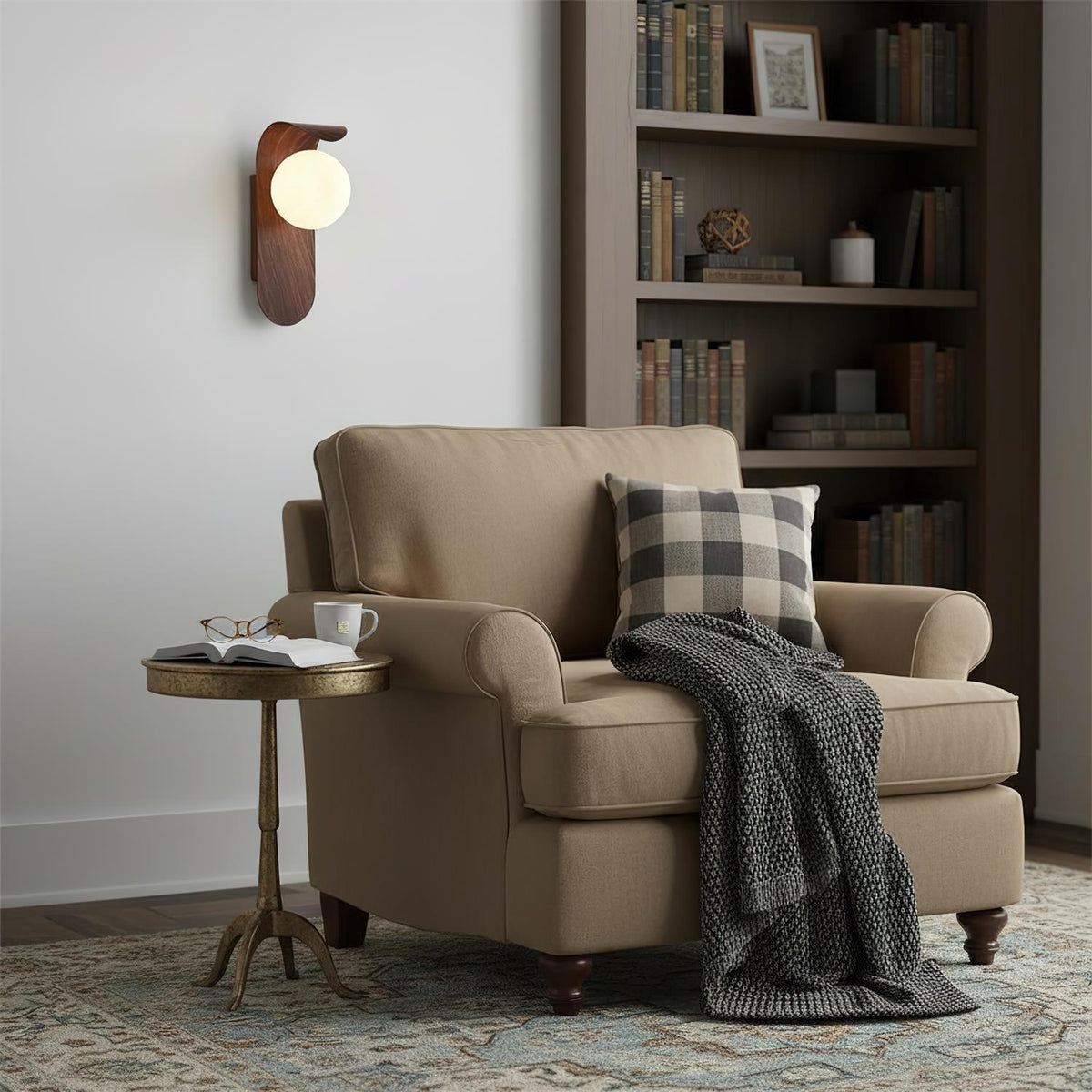 Applique murale globe minimaliste en bois Velmara