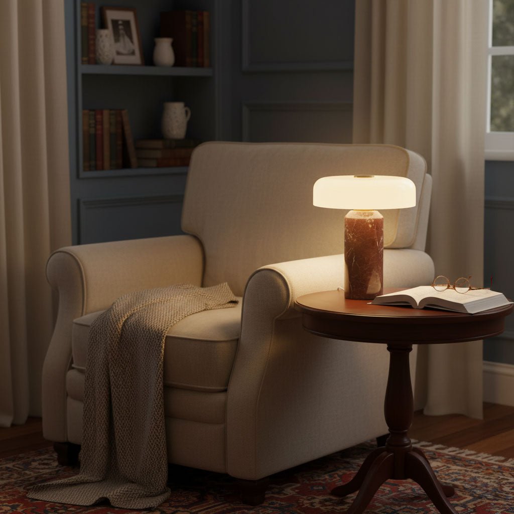Lampe de table en marbre art déco Vestara