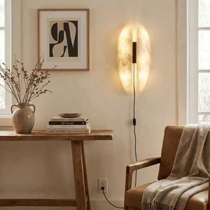 Applique enfichable avec panneau en albâtre