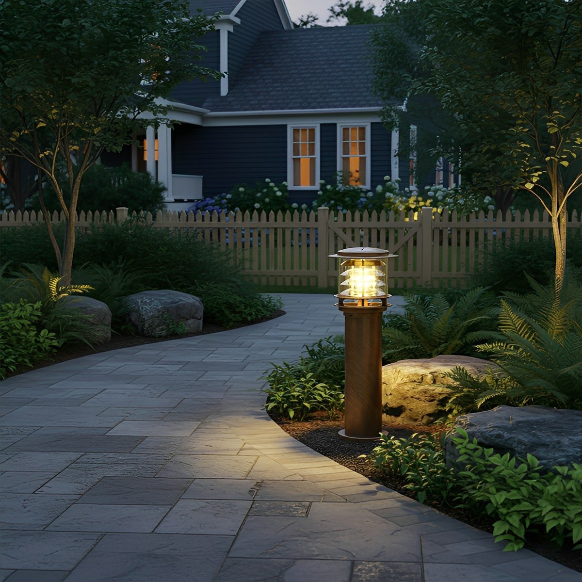 Lampe de jardin potelet moderne en aluminium Velmora