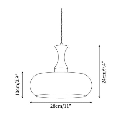 Suspension à brancher en verre ambré