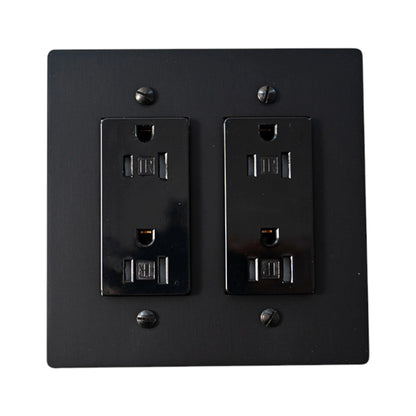 Prise double Galveno Vintage en laiton massif