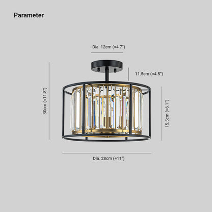 Plafonnier en cristal à structure ouverte