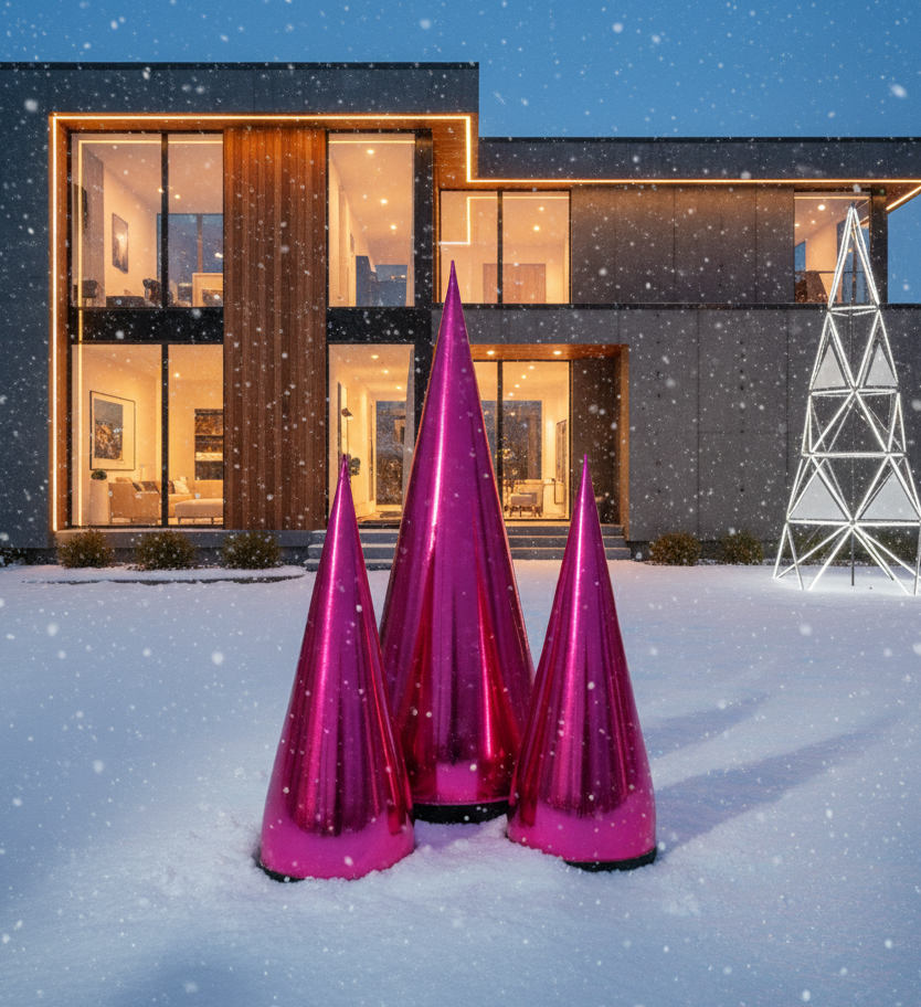 Sapin de Noël gonflable moderne en PVC métallisé Glintora