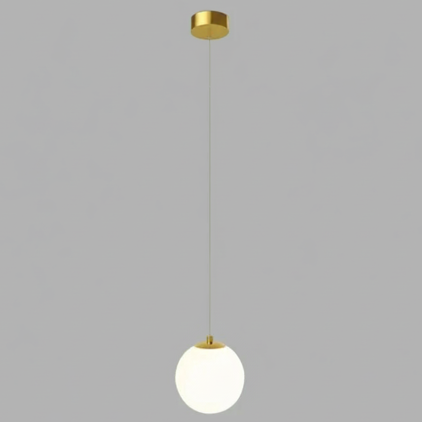 Suspension globe en verre opale nordique Solvara
