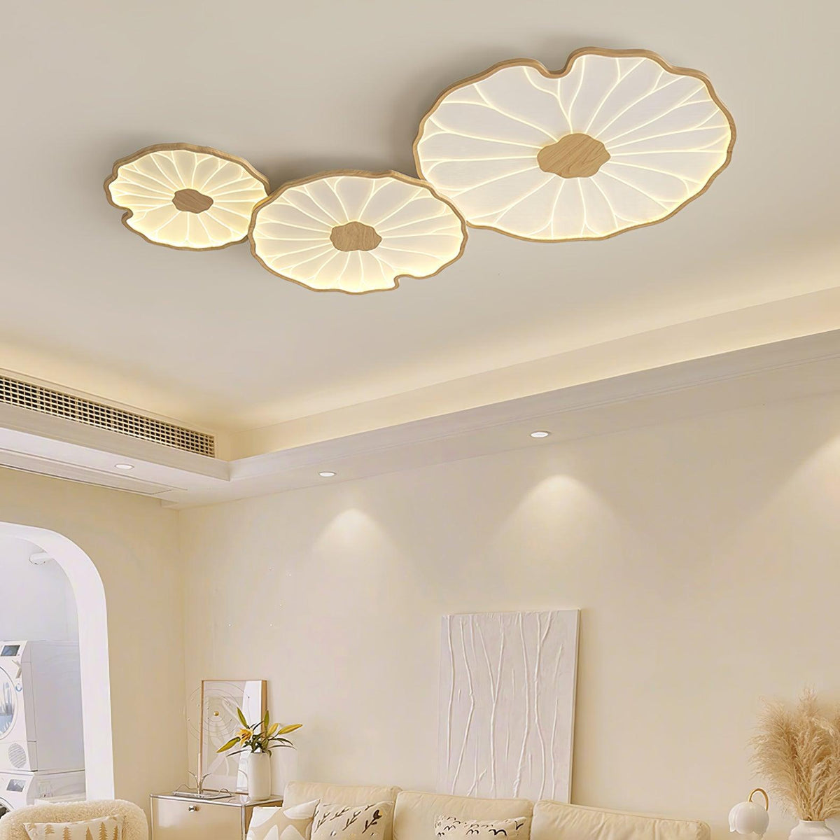 Plafonnier effet grain de bois Waterlily