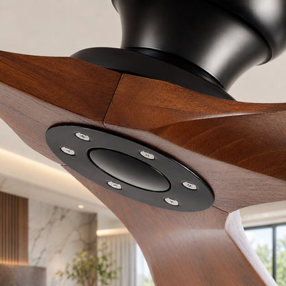 Ventilateur de plafond en bois à trois pales