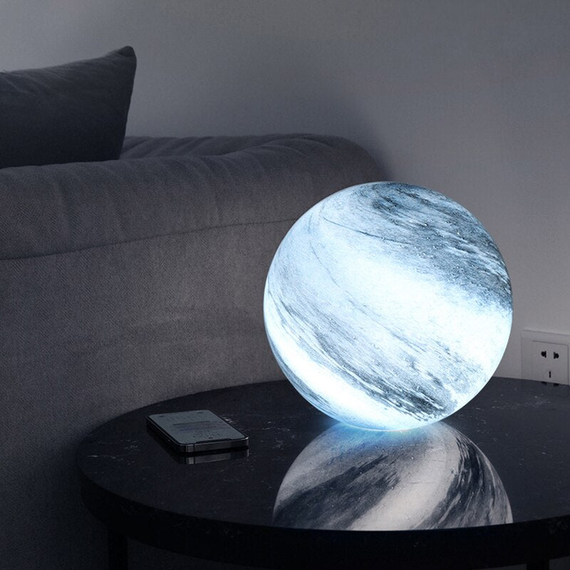 Lampe de table lunaire en verre céleste Selenora