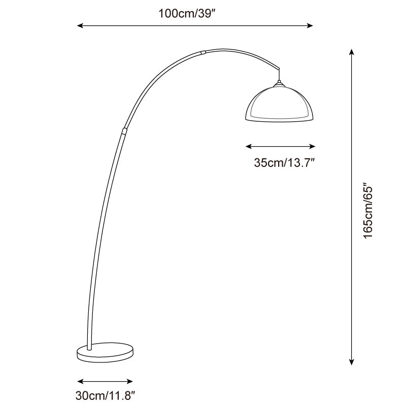 Lampadaire en noyer arqué Halberon