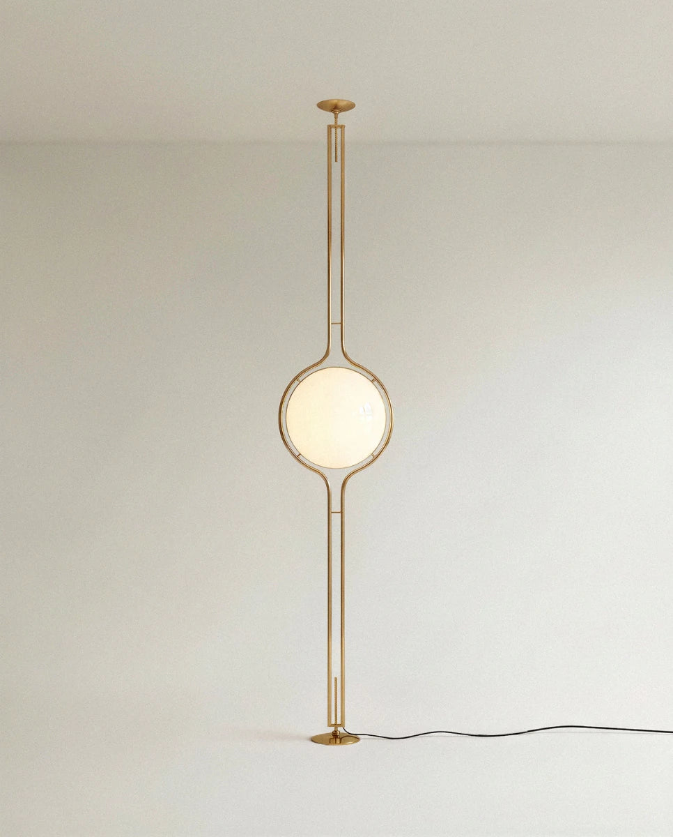 Lampadaire du sol au plafond en métal Pelvaro au style du milieu du siècle