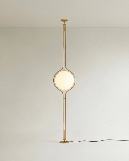 Lampadaire du sol au plafond en métal Pelvaro au style du milieu du siècle