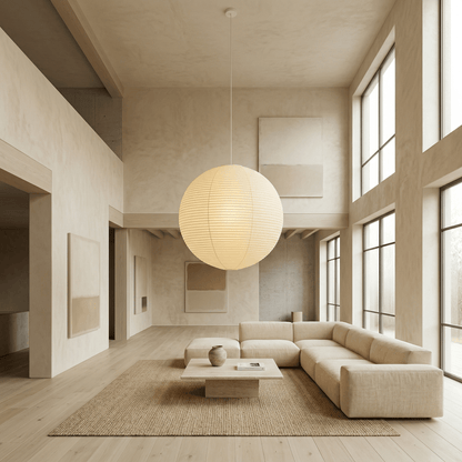 Suspension globe en papier washi