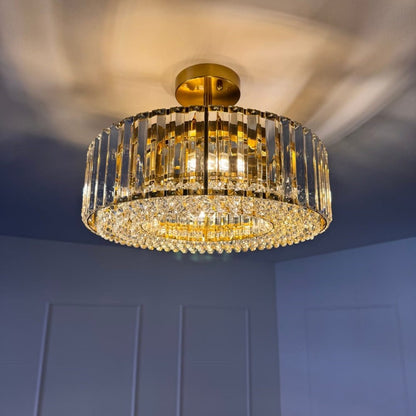 Plafonnier glamour en cristal sculpté