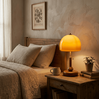 Lampe de table Bricora en noyer moderne du milieu du siècle