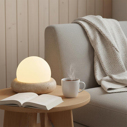 Lampe de table Wabi-Sabi en travertin Orlando