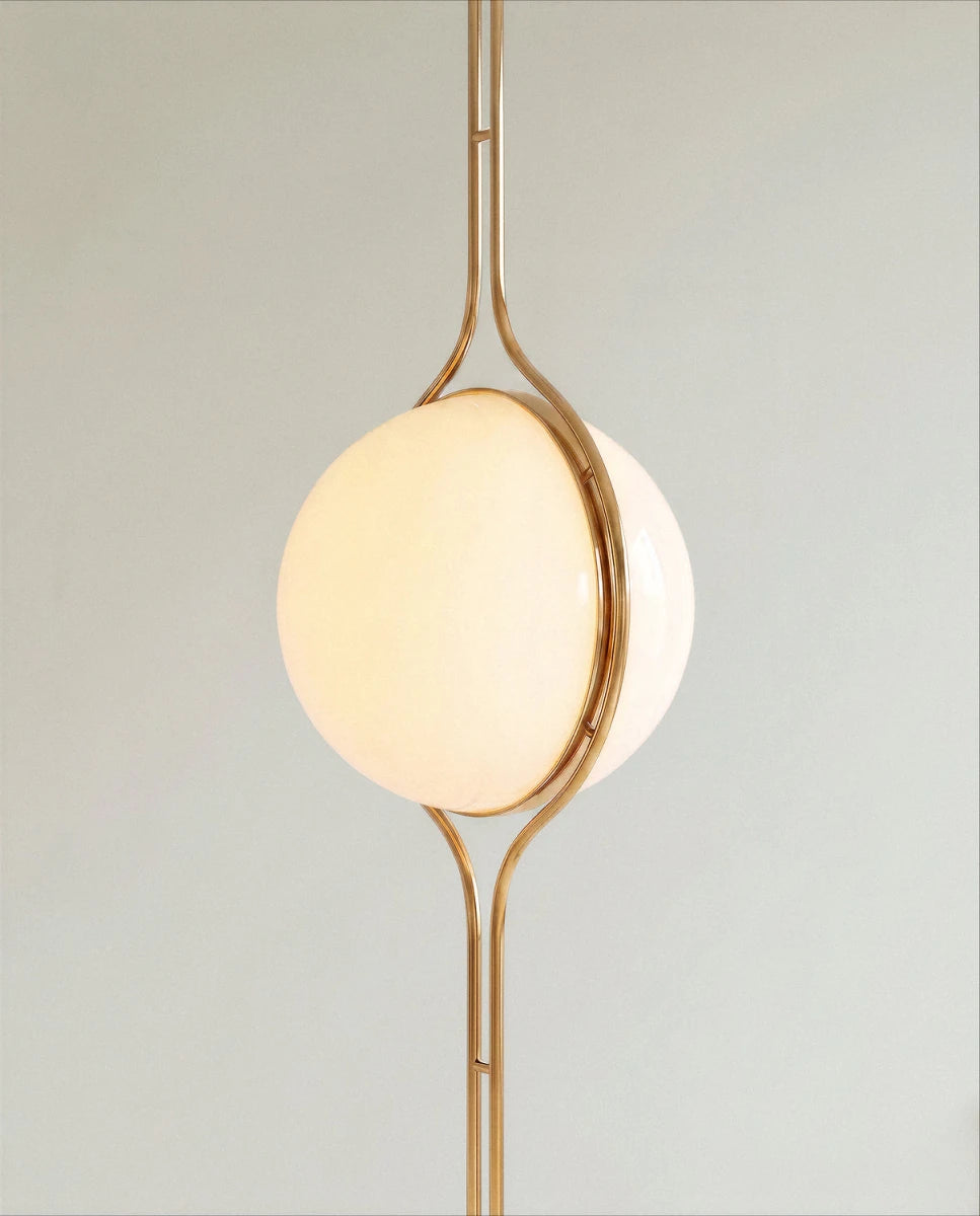 Lampadaire du sol au plafond en métal Pelvaro au style du milieu du siècle