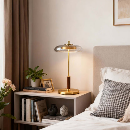 Lampe de table Fenrik en noyer moderne du milieu du siècle