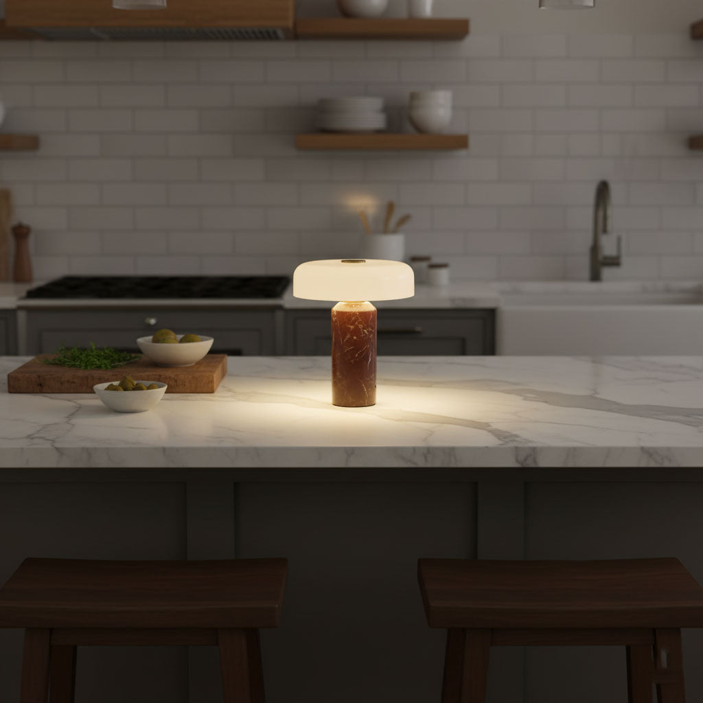 Lampe de table en marbre art déco Vestara