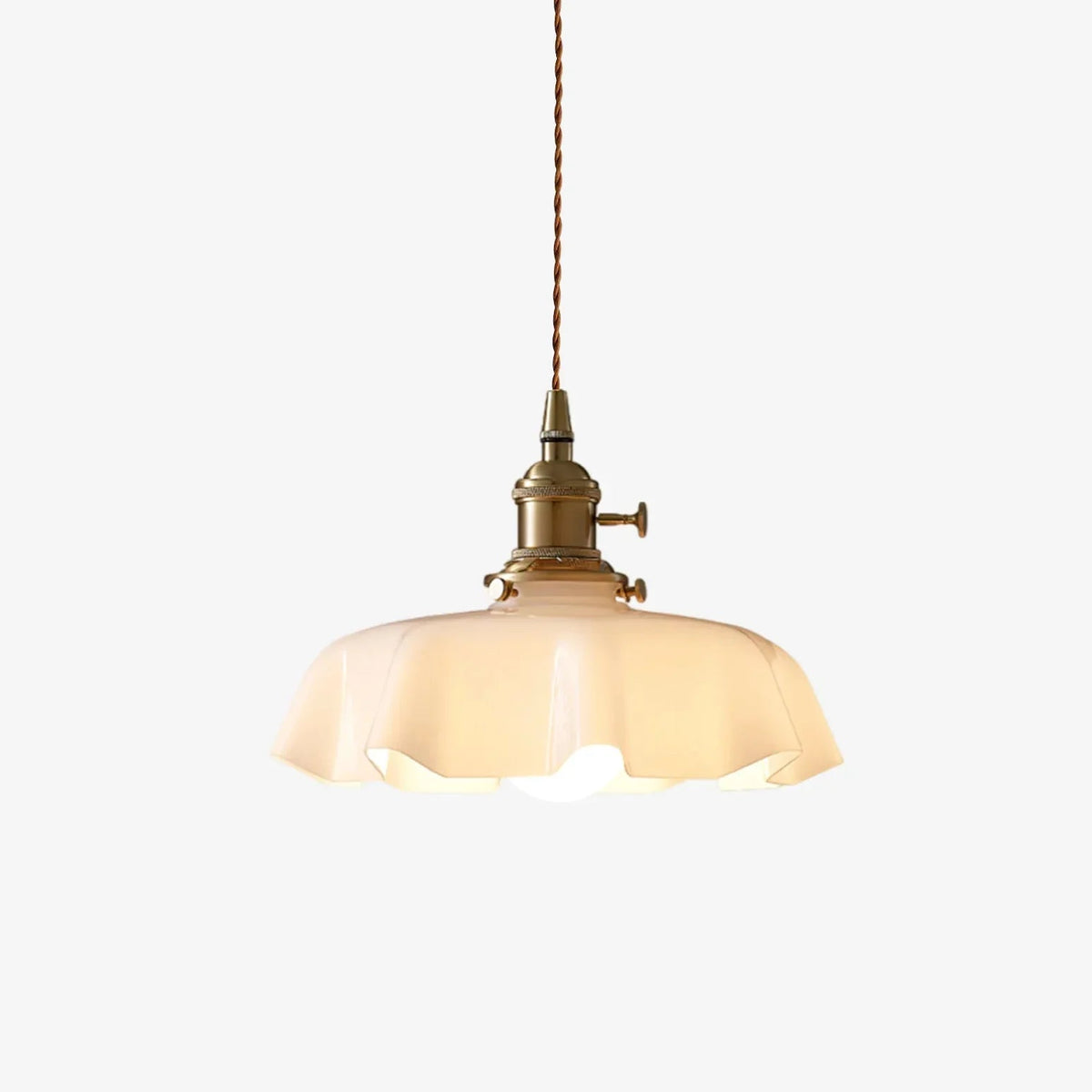 Suspension en verre festonné française Coquille