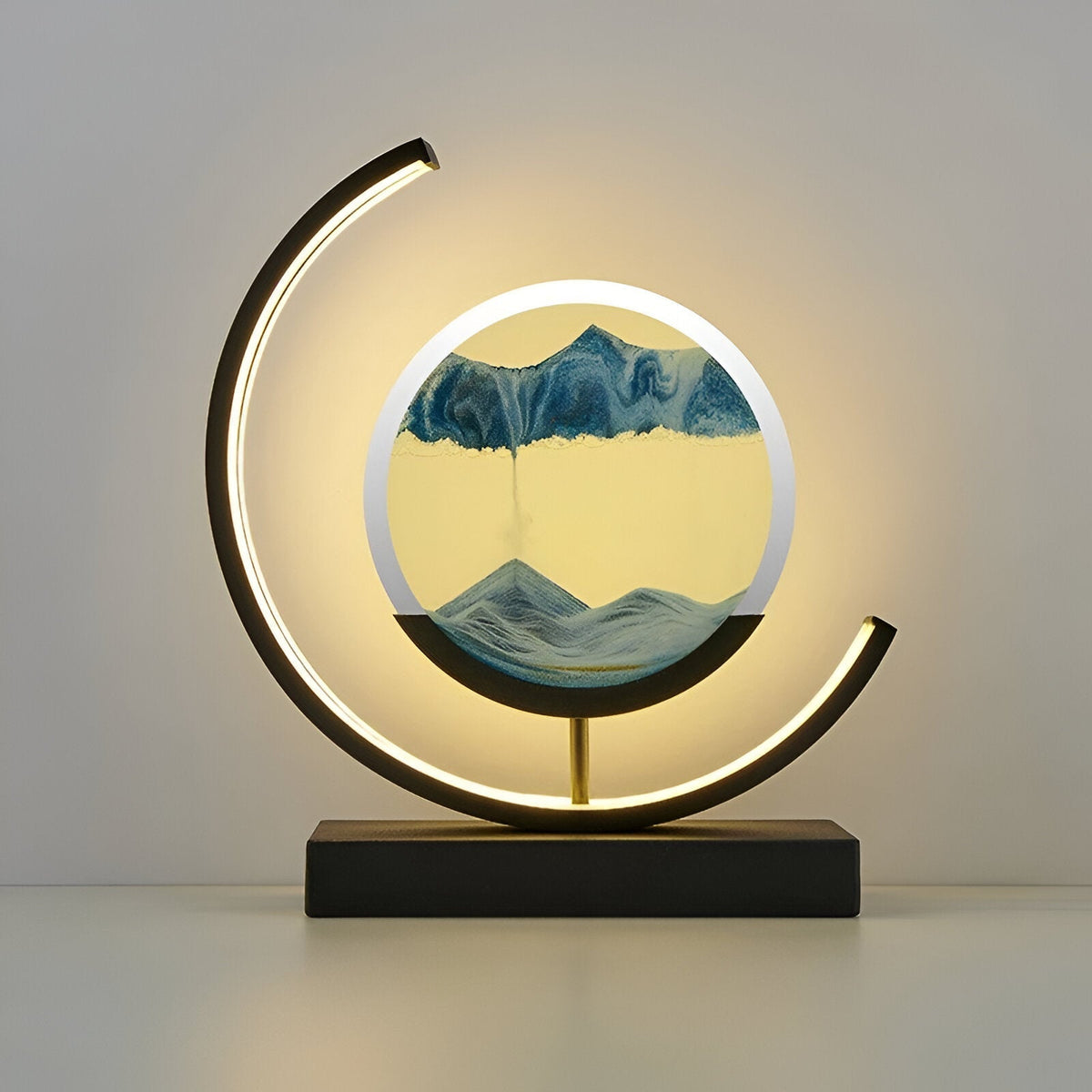 Lampe de table minimaliste en aluminium Sandveil, avec art du sable