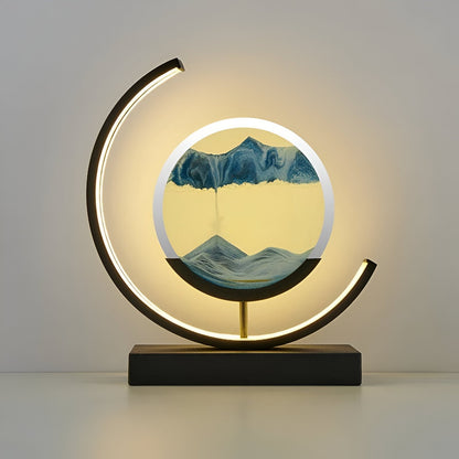 Lampe de table minimaliste en aluminium Sandveil, avec art du sable