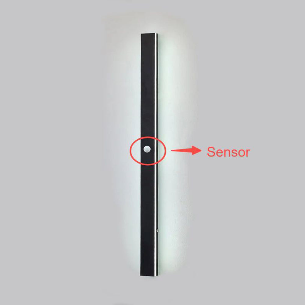 Applique murale extérieure Veldrin minimaliste et fine en métal noir