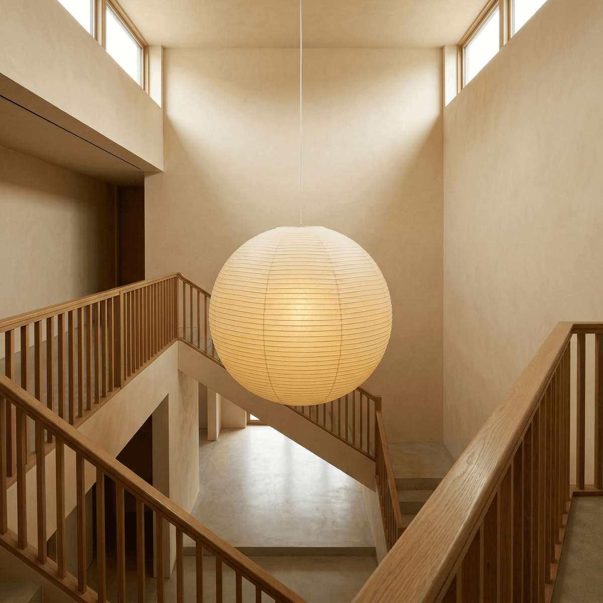 Suspension globe en papier washi