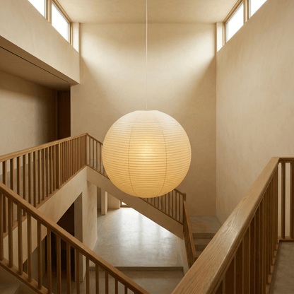 Suspension globe en papier washi