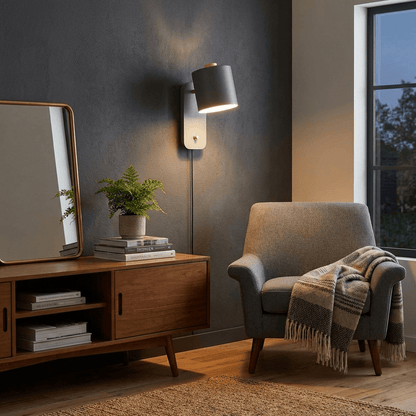 Applique murale cylindrique rotative à brancher