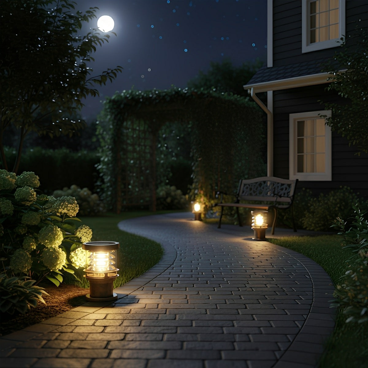 Lampe de jardin potelet moderne en aluminium Velmora