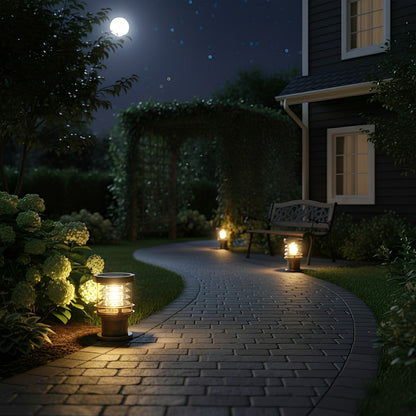 Lampe de jardin potelet moderne en aluminium Velmora