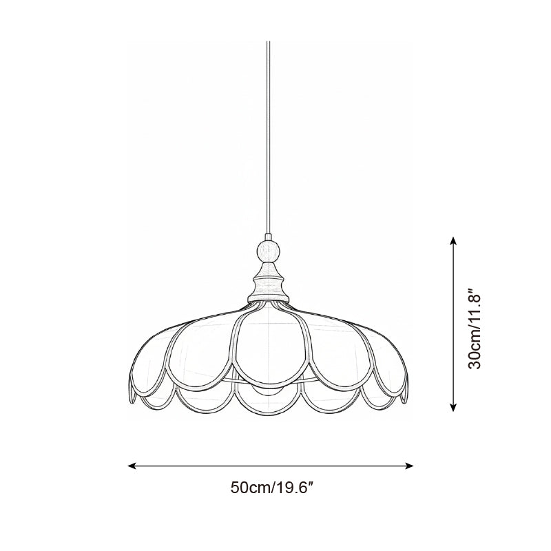 Suspension à pétales festonnés