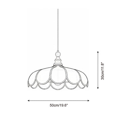 Suspension à pétales festonnés