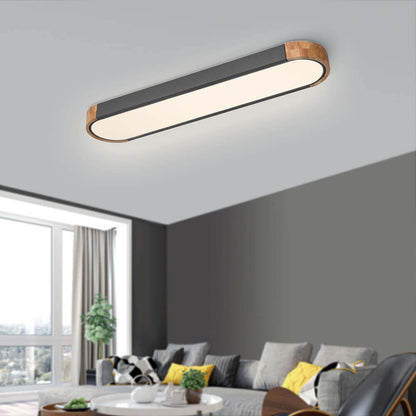 Plafonnier LED ovale en bois minimaliste Ovalyn