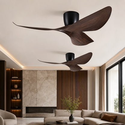 Ventilateur de plafond à pales sculptées
