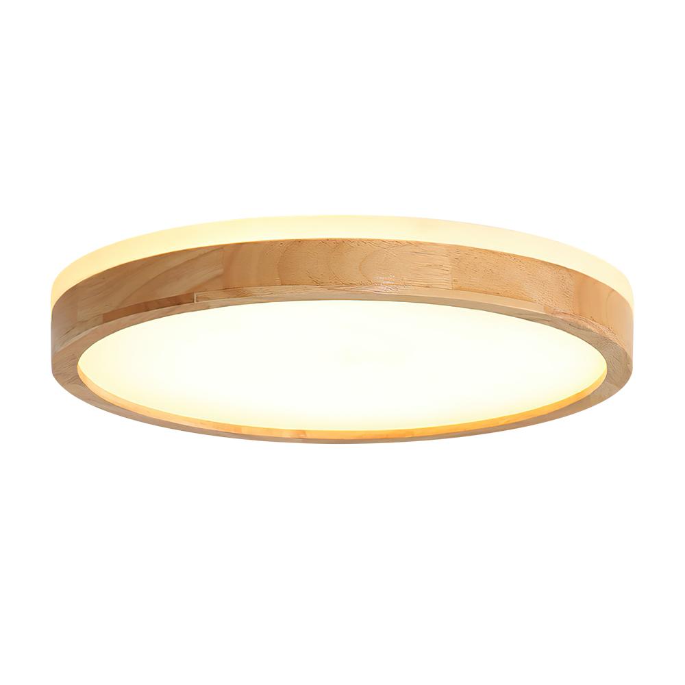 Plafonnier rond en chêne avec bordure