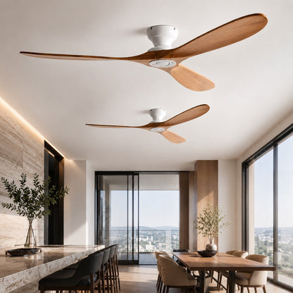 Ventilateur de plafond en bois à trois pales