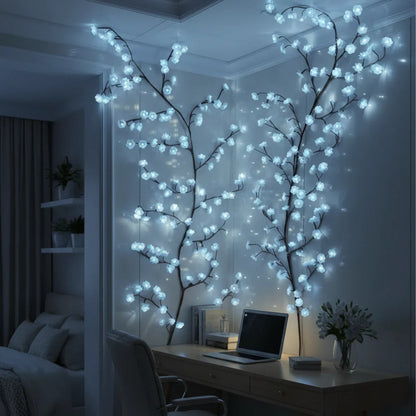 Guirlande lumineuse en forme de branche de cerisier en fleurs