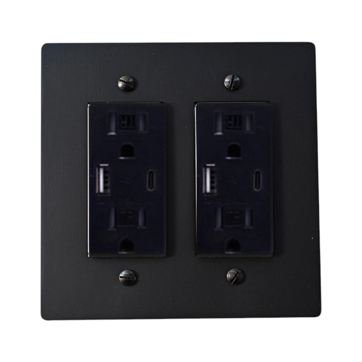 Prise double Galveno Vintage en laiton massif