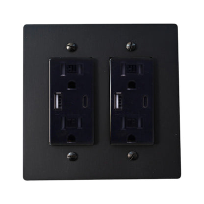 Prise double Galveno Vintage en laiton massif