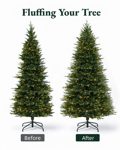 Sapin de Noël Skovra Classic PE/PVC de 12ft avec éclairage intégré