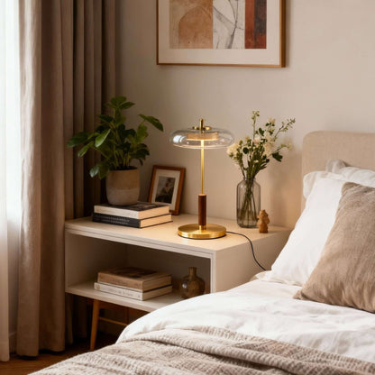 Lampe de table Fenrik en noyer moderne du milieu du siècle