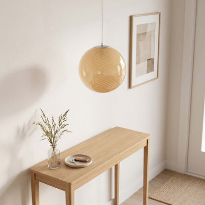 Suspension en forme de globe en verre torsadé