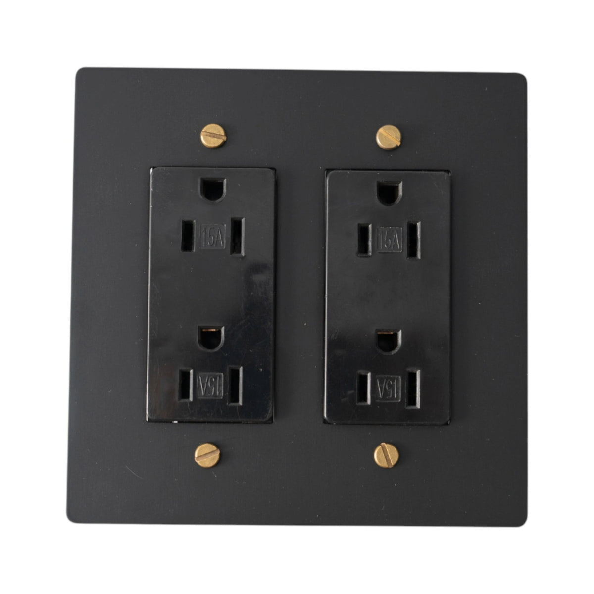 Prise double Galveno Vintage en laiton massif