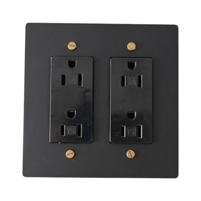 Prise double Galveno Vintage en laiton massif