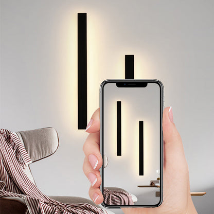 Applique murale extérieure Veldrin minimaliste et fine en métal noir
