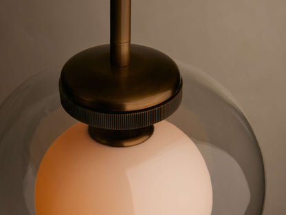 Suspension en verre à double dôme